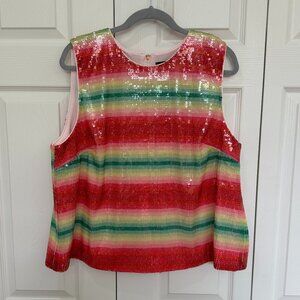 J. Crew Sleeveless Watermelon Sequin Top